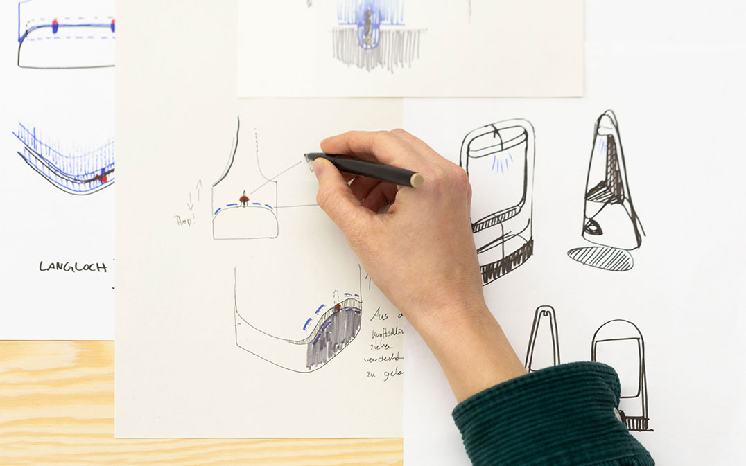 Image showing a few sketches being made